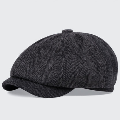 Britse vintage pet (newsboy-stijl) voor heren en dames – klassieke casual platte pet, achthoekige pet