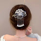 🎀 Elegant Lily of the Valley Bow Tassel Hair Clip with Pearls ✨