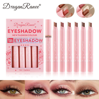 ✨ 6PCS Dual-Color Eyeshadow Stick Set – Effortless Eye Makeup Anytime, Anywhere💄