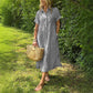 【🔥 Today's Super Low Price】Striped Cotton Linen Short Sleeve Dress