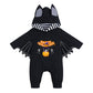 🎃🦇 Baby Halloween Bat Romper – Long Sleeve Hooded Bodysuit