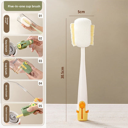 🧽✨ 5-in-1-reinigingsborstel voor glazen – Eenvoudige reiniging van glazen en flessen! 🥤💦