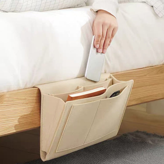 🛏️✨ Felt Bedside Storage Organizer – Hanging Bed Pocket