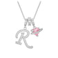 ✨ Dopamine 3-in-1 Initial Necklace with Heart Zircon Charms