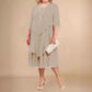 Layered midi dress in plus sizes