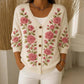 【🔥 Today's Super Low Price】Women's Cotton Cardigan with V-Neck and Floral Pattern