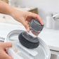 🧽✨ Press-to-Dispense Dish Brush – Soap Dispenser Scrubber