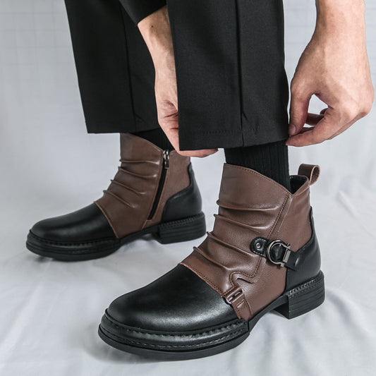 Botas de couro genuíno masculinas