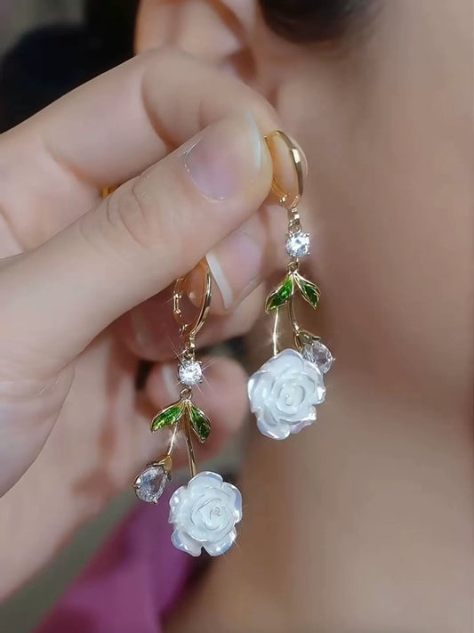 🌸 Camellia Pearl Earrings — Timeless French Elegance For Every Occasion