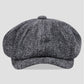 Britse vintage pet (newsboy-stijl) voor heren en dames – klassieke casual platte pet, achthoekige pet