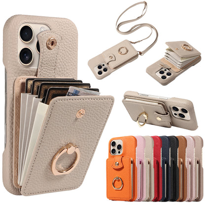 🍒 Lychee Texture Crossbody Wallet Phone Case Your Phone, Cards & Essentials — All In One Stylish Case