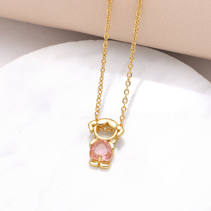 ❤️ Gold-Plated Heart Zircon Pendant Necklace – A Little Sparkle, A Lot of Meaning✨
