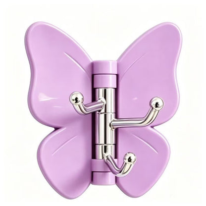 🦋 Vlinder Wandhaak met 3 Draaibare Haken – Zelfklevend & Zonder Boren ✨🏡
