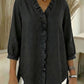 【🔥 Today's Super Low Price】Women's Casual Denim Shirt with Ruffles and V-Neck.