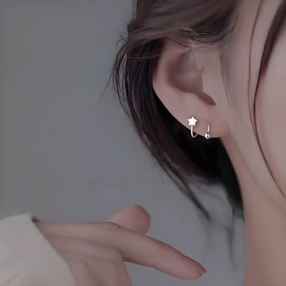 ✨ Minimalist Star & Heart S-Shaped Earrings Elegant Details That Make Every Look Shine