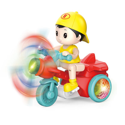 🏍️ Kids Electric Stunt Tricycle Toy with Lights Music and Spinning Fun