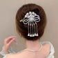 🎀 Elegant Lily of the Valley Bow Tassel Hair Clip with Pearls ✨