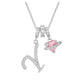 ✨ Dopamine 3-in-1 Initial Necklace with Heart Zircon Charms
