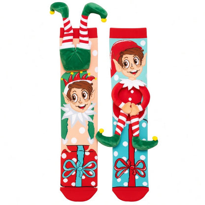 🎄🧦 Grappige Kerstsokken met Elfjes – Unieke 3D Kerstaccessoires