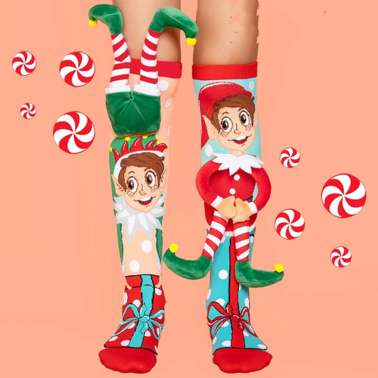 🎄🧦 Grappige Kerstsokken met Elfjes – Unieke 3D Kerstaccessoires