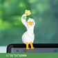 ✨Cute White Goose Car Dashboard Ornament – The Cutest Passenger in Your Car💕