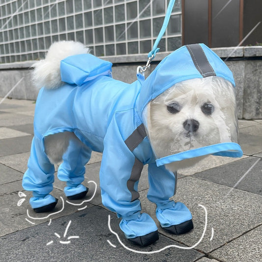 🐶🌧️ Honden Regenjas – Waterdichte 4-Poots Jas met Kap
