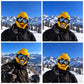 🏂😎 Gele Ski-masker met Grappig Bouwsteenfiguur – Voor Wintersport