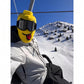🏂😎 Gele Ski-masker met Grappig Bouwsteenfiguur – Voor Wintersport