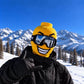 🏂😎 Gele Ski-masker met Grappig Bouwsteenfiguur – Voor Wintersport