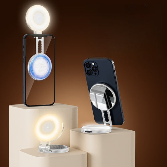 ✨📱 Mini Magnetische Selfielamp – 3 Lichtkleuren & Dimbaar