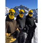 🏂😎 Gele Ski-masker met Grappig Bouwsteenfiguur – Voor Wintersport