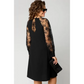 【🔥 Today's Super Low Price】⭐Round neck dress with long sleeves and lace patchwork