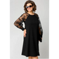 【🔥 Today's Super Low Price】⭐Round neck dress with long sleeves and lace patchwork